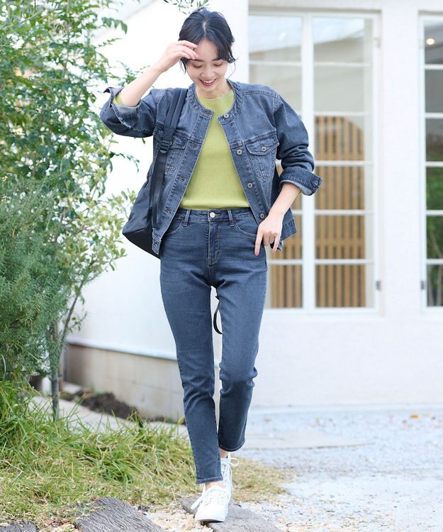 ANY 【美脚見え/お腹周りスッキリ】スタイルアップスキニー サックスブルー系