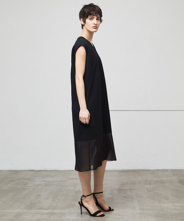 BEIGE， 【洗える】LORRAINE / Vネックドレス Black