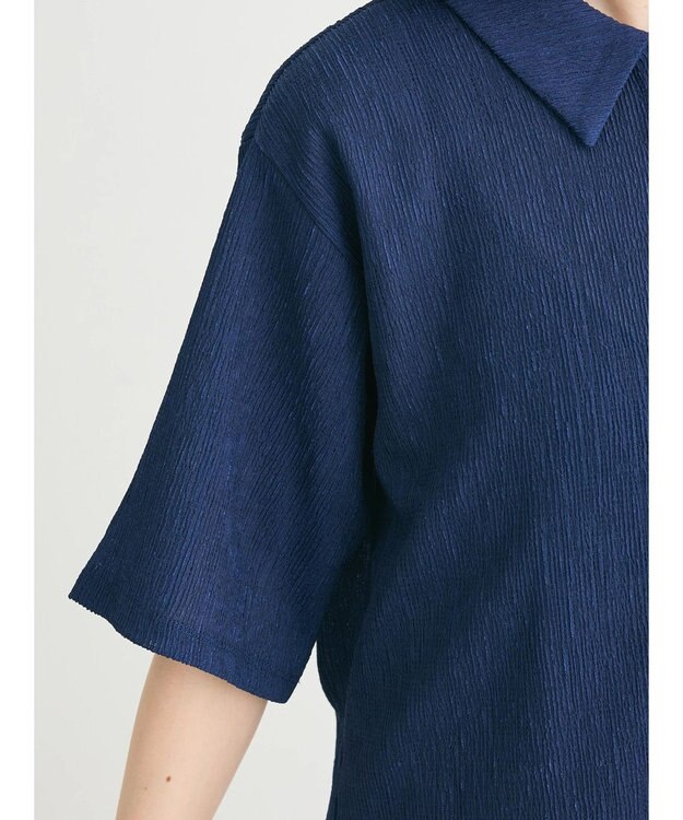 Green Parks BEST PRICE 表面カット衿付シャツ Blue