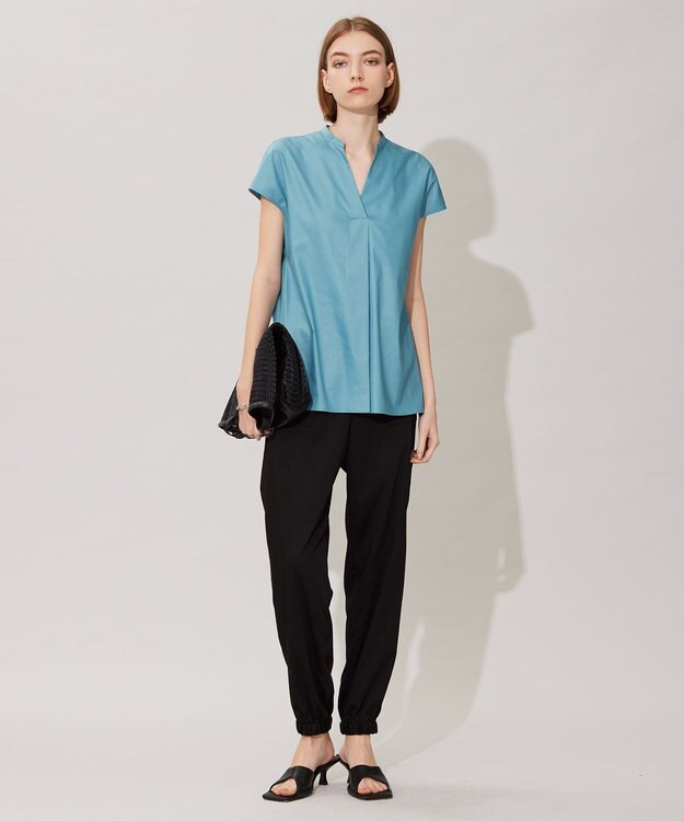 ICB 【洗える】 キュプラナイロンストレッチ ジョグパンツ ブラック系