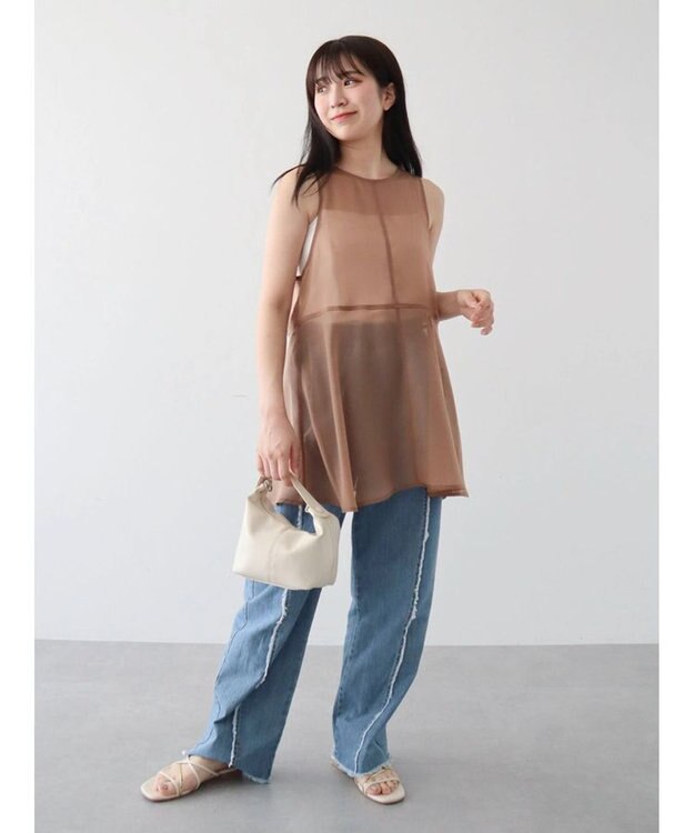 Green Parks ・ＥＬＥＮＣＡＲＥ　ＤＵＥオーガンジーノースリチュニック Mocha
