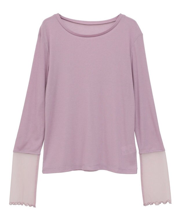 earth music&ecology シアースリーブプルオーバー Lavender