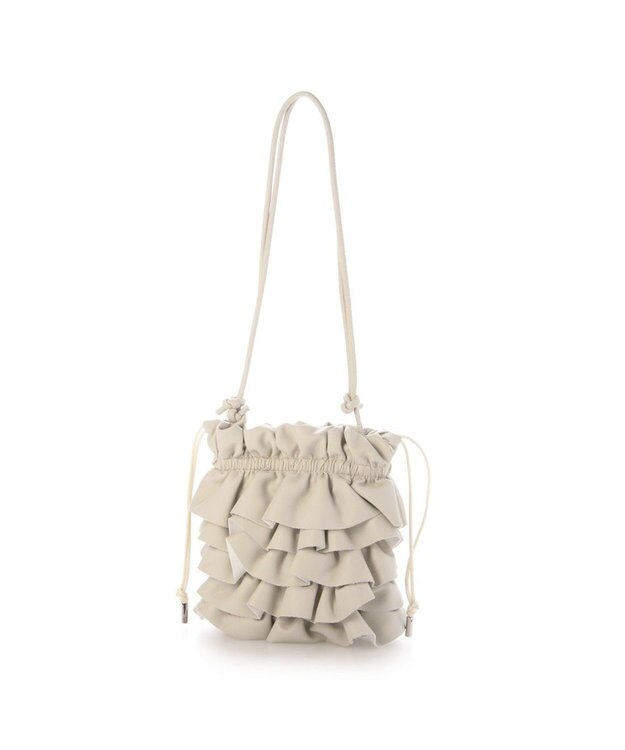 UNBILLION 【テレビ ドラマ着用アイテム】カシュカシュ cachecache / フリルギャザースマホショルダーバッグ アイボリー