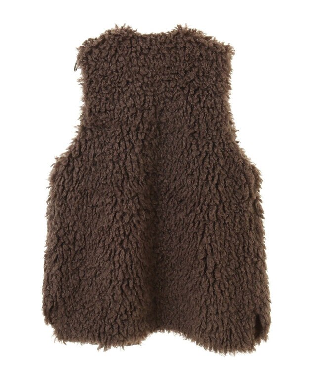 Green Parks シープライクファーベスト Gray Beige