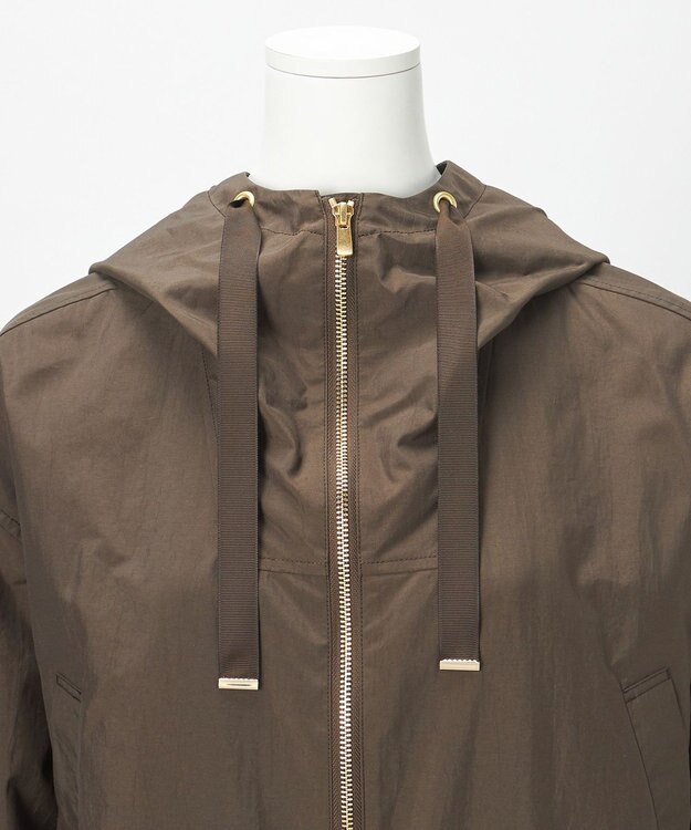 23区 【R(アール)】ナイロンライトワッシャー ペプラム ブルゾン ダークブラウン系