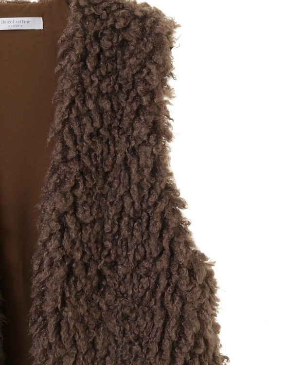 Green Parks シープライクファーベスト Gray Beige