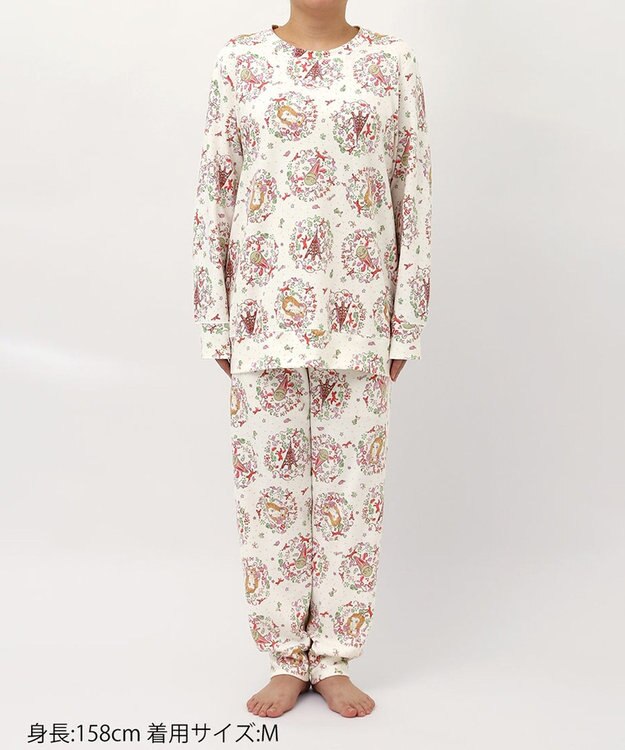 tsumori chisato SLEEP ツモリチサト パジャマ 長袖 長ズボン 綿100%(本体) あったか レディース  UDW451 /ワコール アイボリー