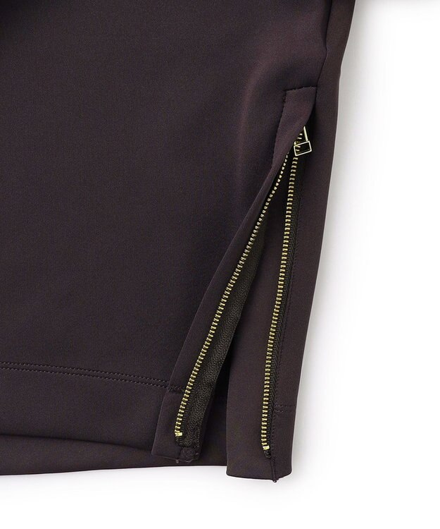 UNFILO 【VERY掲載】BEAUTY FORM JERSEY light サイドZIP プルオーバー チャコール