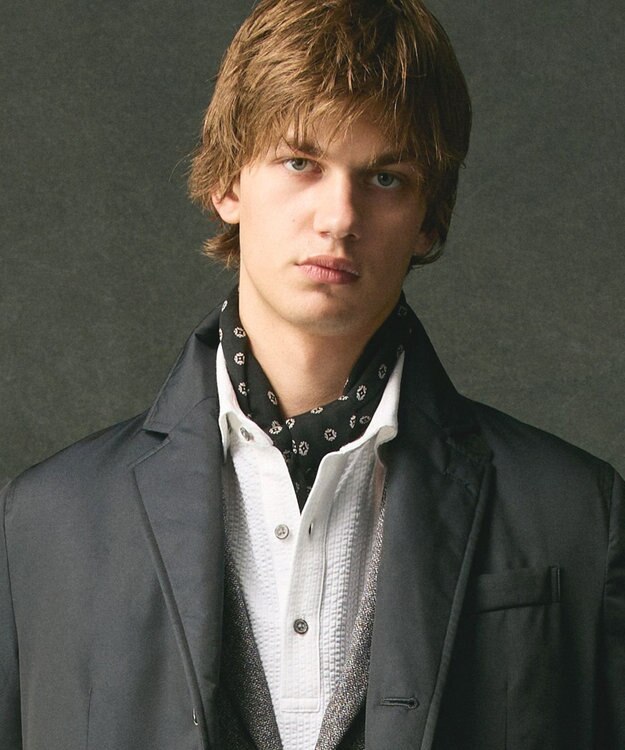 JOSEPH ABBOUD 【Holliday&Brown】クレストパターン ストール ブラック系5