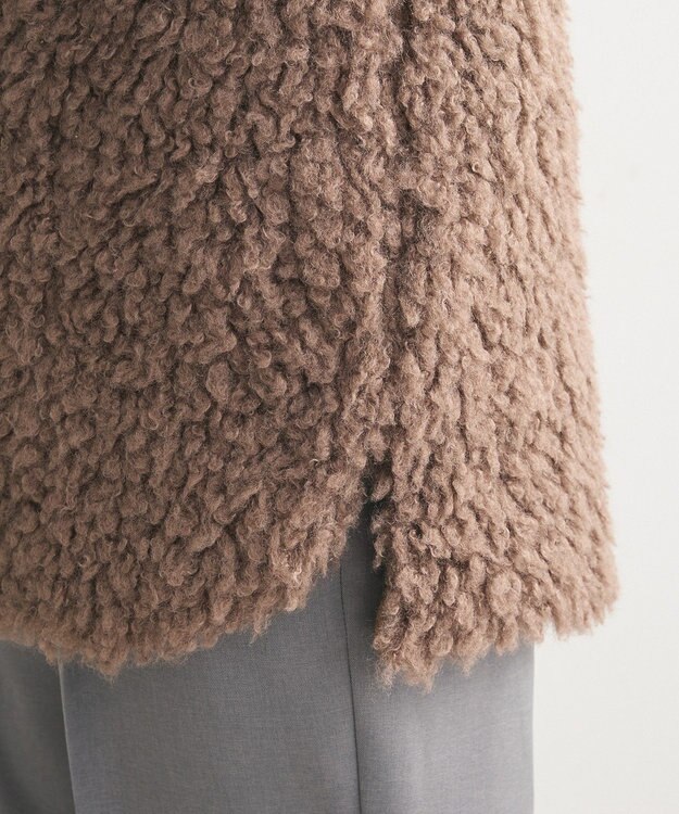 Green Parks シープライクファーベスト Gray Beige