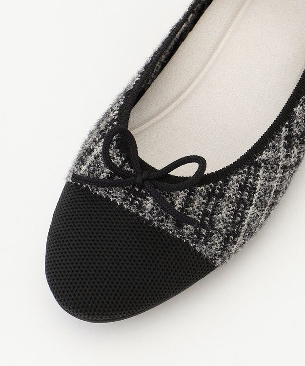 steppi 【WEB・一部店舗限定/洗える】ツイード柄 ラウンド バレエ パンプス ツイード柄(グレー)