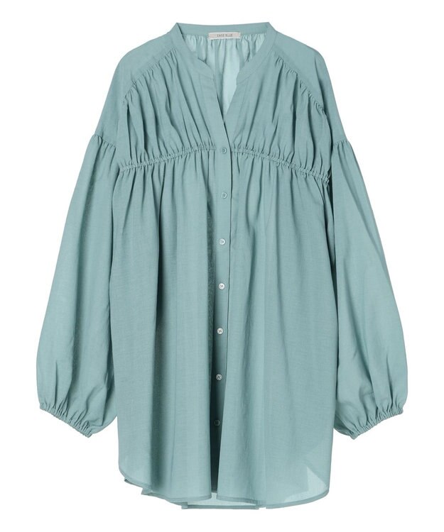 Green Parks シャーリングボリュームスキッパーチュニック Blue Green