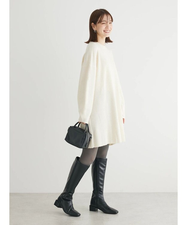 Green Parks リブニットミニワンピース Beige