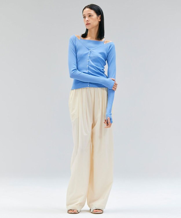 BEIGE， 【洗える・Oggi 10月号掲載】MARINO / コットンリブキャミソール Sky