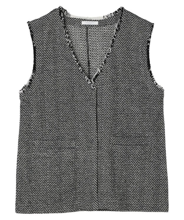 Green Parks ツイードベスト Black