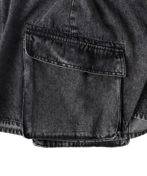 WEGO カーゴポケットデニムミニスカート ブラックその他