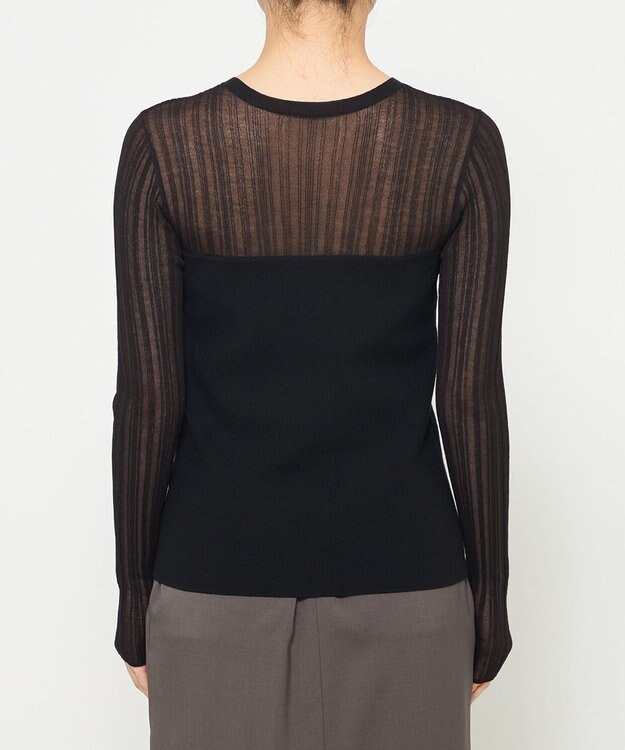 uncrave シルキー ニット コンビ トップス ブラック