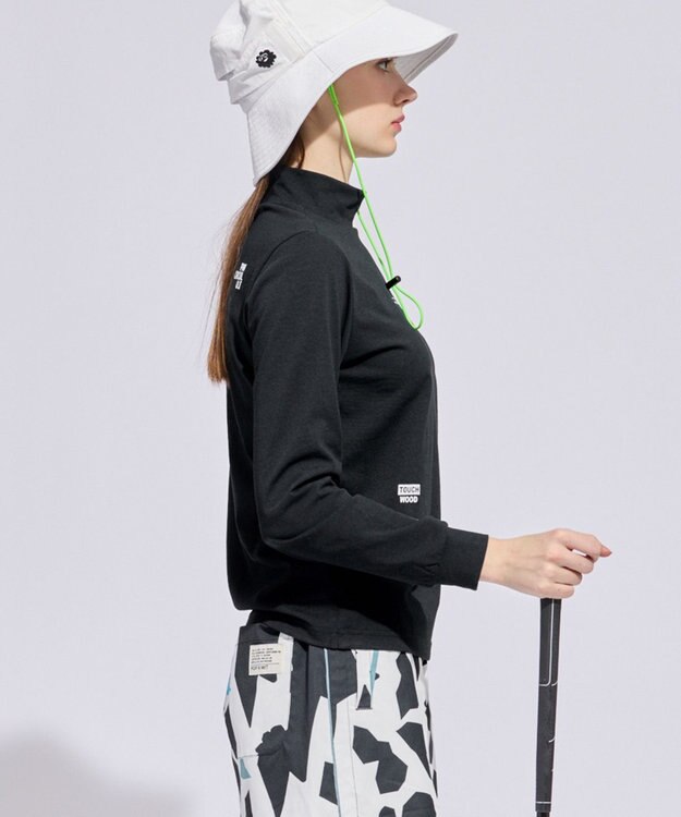 PW CIRCULUS 【WOMEN】ベーシックロングスリーブモックネック ゴルフウェア レディース ブラック系