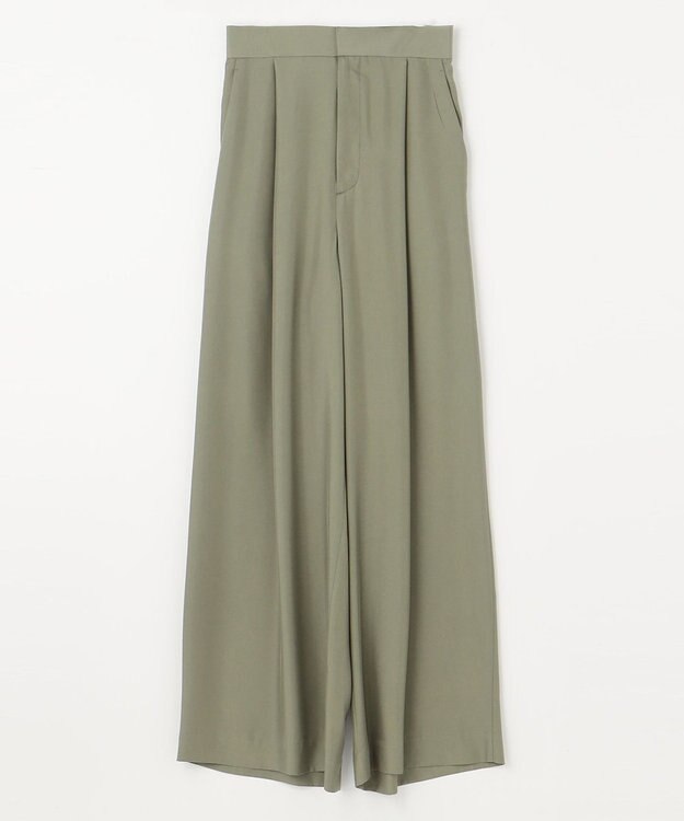 NAVE 【ReNAVE・セットアップ可/洗える/UVケア/接触冷感】フィブリルシャンブレー ワイドパンツ カーキ系