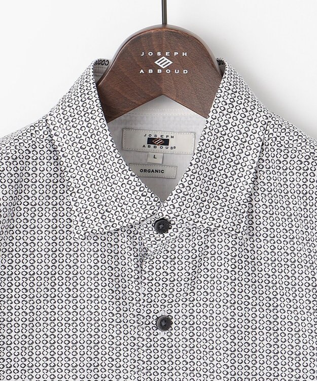 JOSEPH ABBOUD 【オーガニックコットン】リヨセルリネンプリント シャツ ホワイト系4