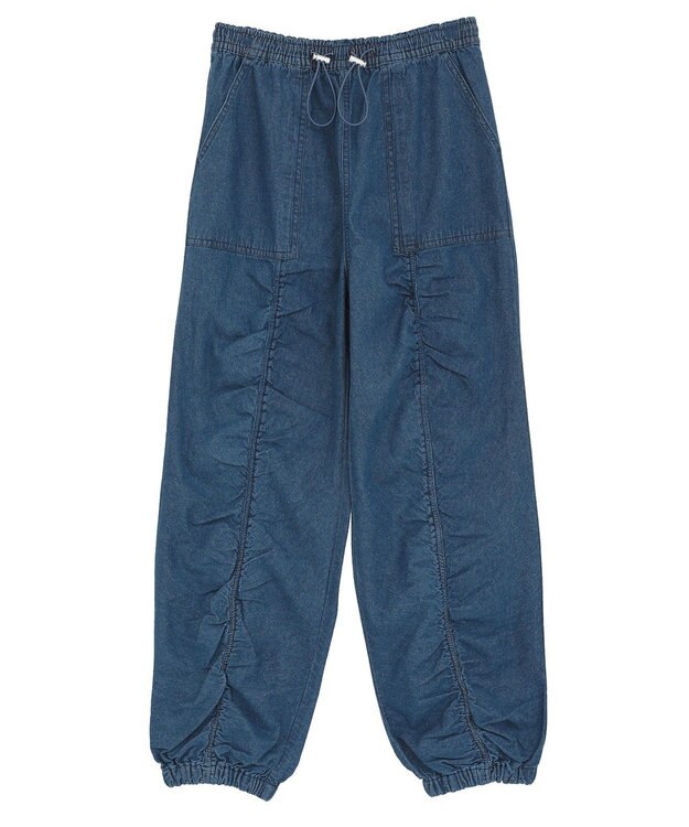 Green Parks ・ＳＵＧＡＲ　ＳＰＯＯＮ　デニムギャザーパンツ Indigo