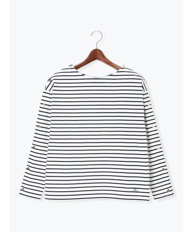 Te chichi ショルダー釦ボーダーカットソー ネイビー