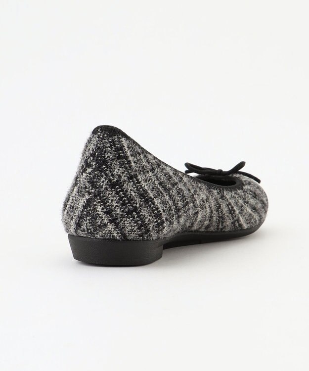 steppi 【WEB・一部店舗限定/洗える】ツイード柄 ラウンド バレエ パンプス ツイード柄(グレー)
