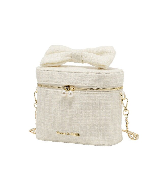 Maison de FLEUR ツイードキューブショルダーバッグ Ivory