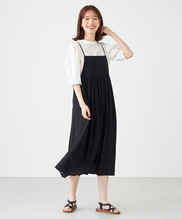 SHARE PARK LADIES スラブキャミワンピース ブラック系