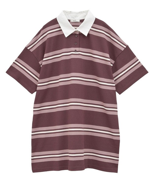 earth music&ecology レトロボーダーラガーミニワンピース Border Pink