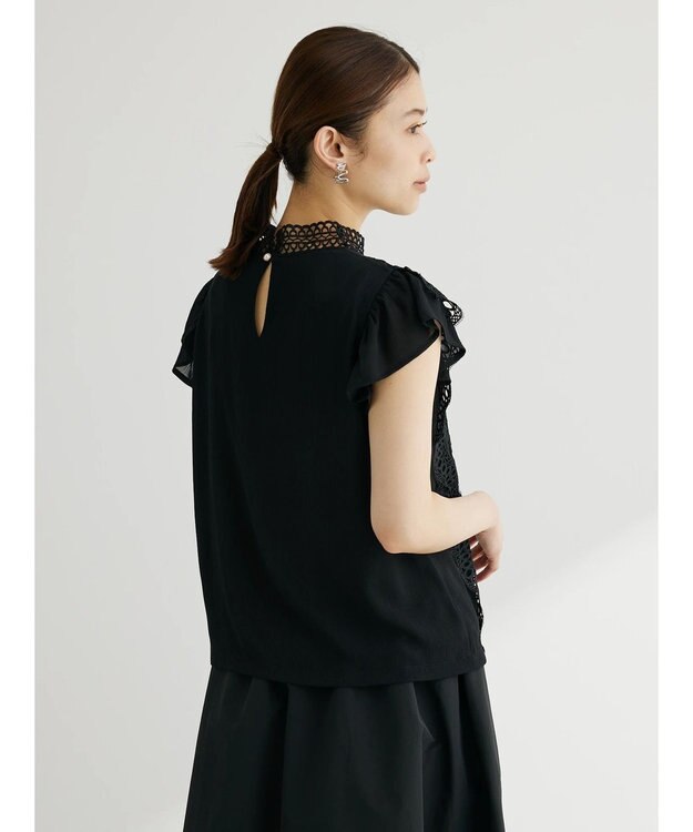Green Parks ・ＥＬＥＮＣＡＲＥ　ＤＵＥ　イロイロレースブラウス Black
