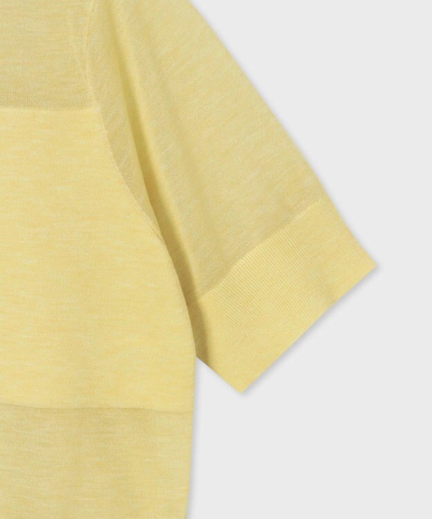 Paul Smith 【洗える】シアーボーダー 半袖ニット ライトイエロー