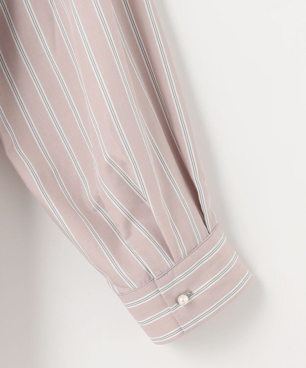 ANY SIS 【洗える】バックシャンイージーケア シャツ ベージュ×ストライプ