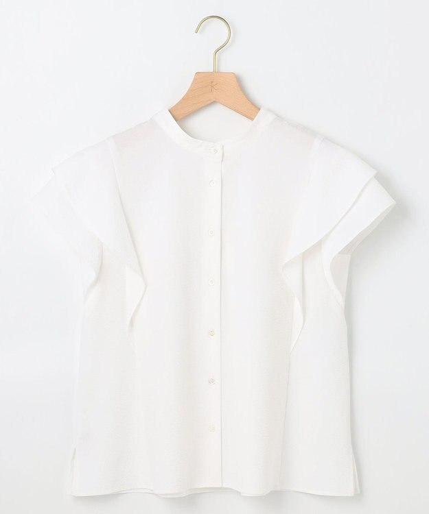 組曲 【前後着用可】ドライタッチダブルフレア ブラウス アイボリー系