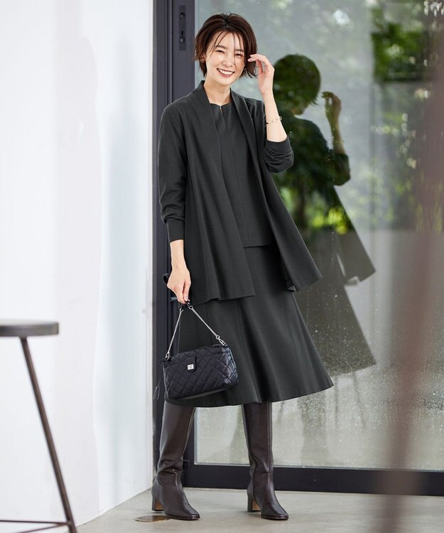 J.PRESS LADIES セルロースリバー カーディガン ダークグリーン系