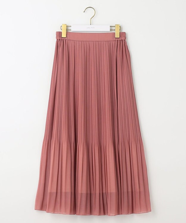 ANY SIS L 【洗える】シフォンプリーツ スカート テラコッタ