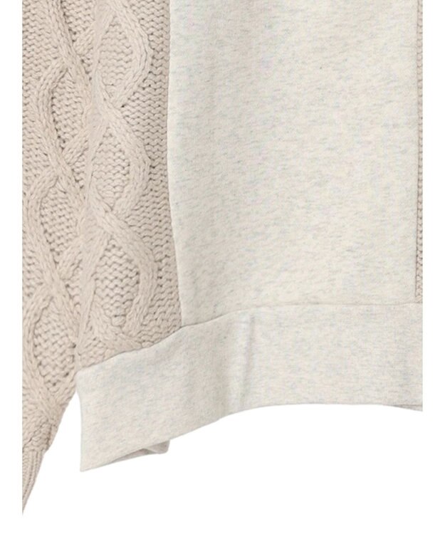 CRAFT STANDARD BOUTIQUE ケーブルニット切り替え裏起毛スウェット Oatmeal
