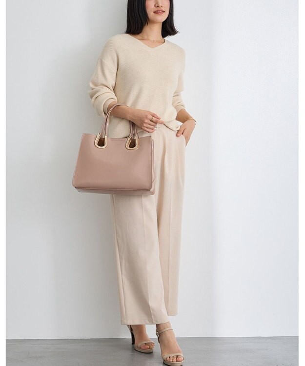 MioFIRANO ホースシューエナメルハンドバッグ 2WAY　FIRANO フィラノ BEIGE