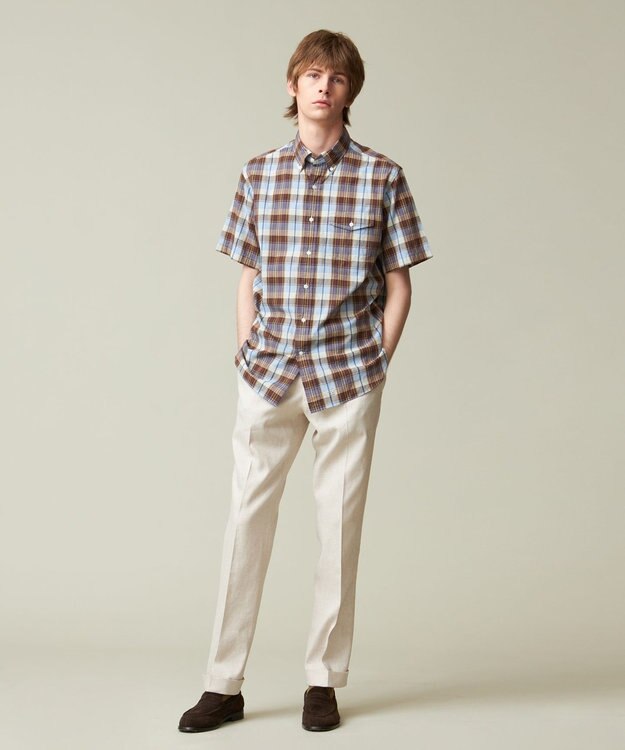 J.PRESS MEN インディアンマドラスチェック シャツ / B.D. ブラウン系3