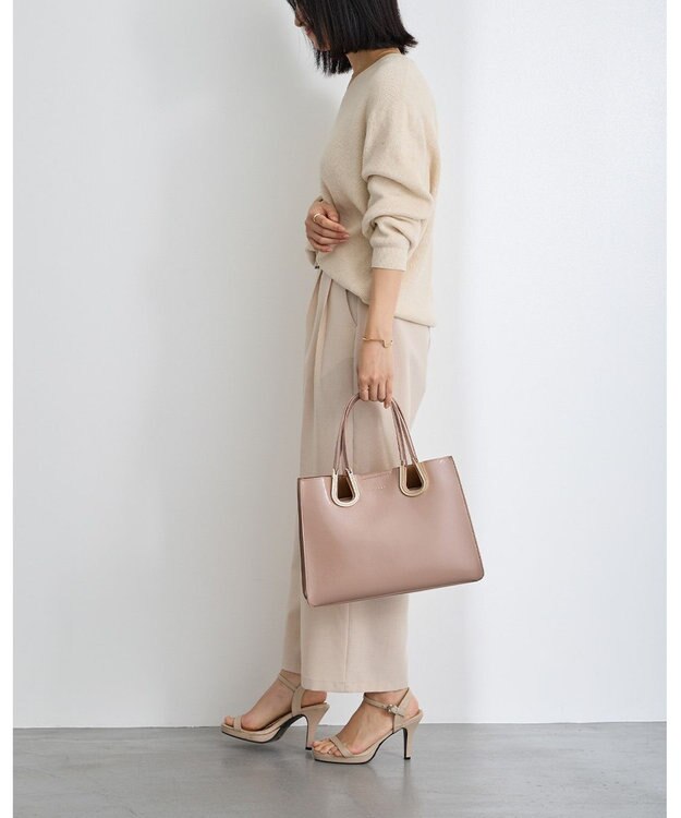 MioFIRANO ホースシューエナメルハンドバッグ 2WAY　FIRANO フィラノ BEIGE