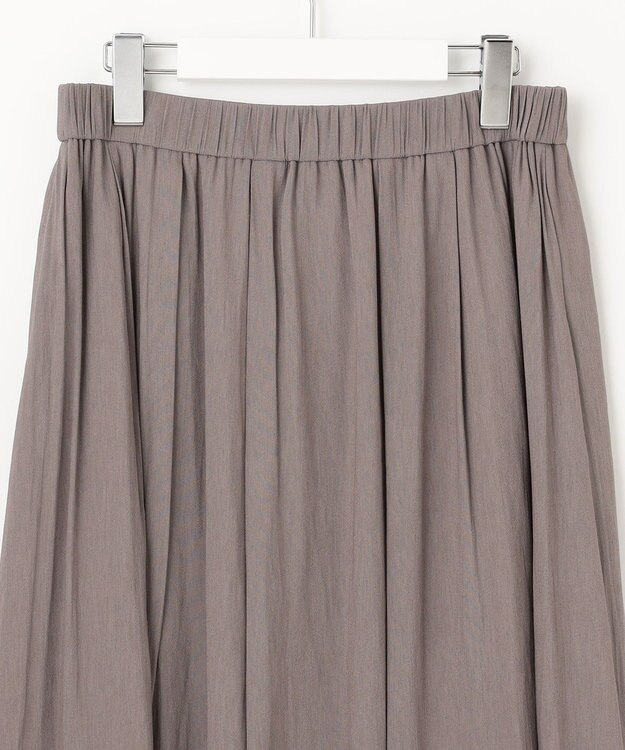 J.PRESS LADIES 【洗える】スプリットジョーゼット ランダムタック スカート ブラウン系