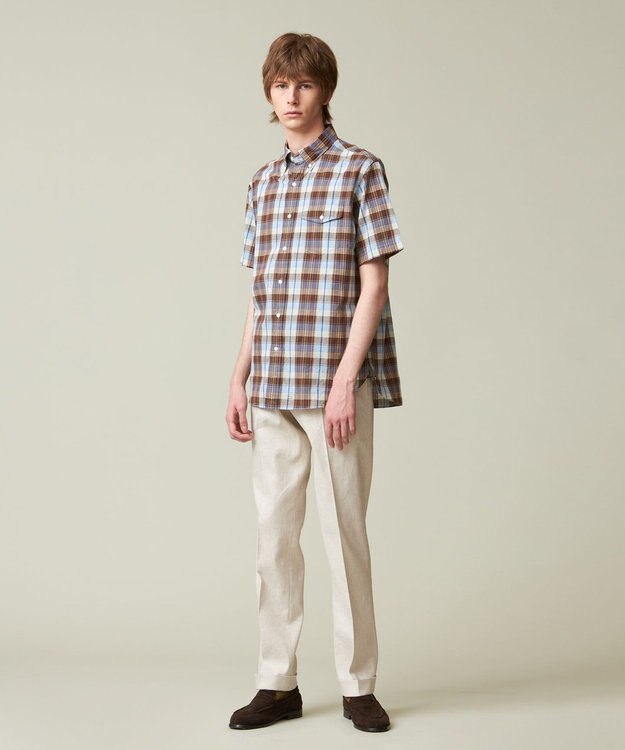 J.PRESS MEN インディアンマドラスチェック シャツ / B.D. ブラウン系3