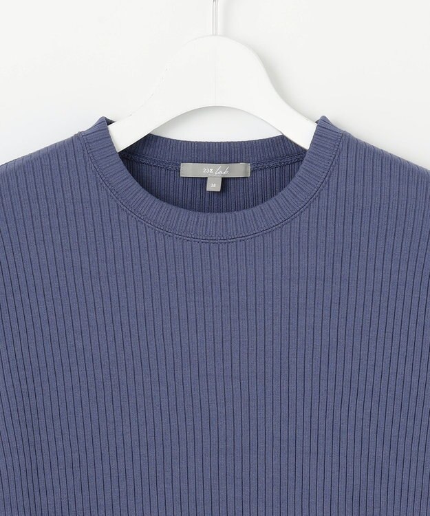 23区 【Indian Factory】シャイニーワイドリブ カットソー サックスブルー系