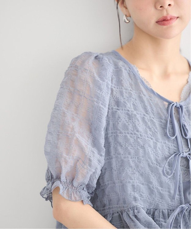 earth music&ecology シアーパフチュニック Gray