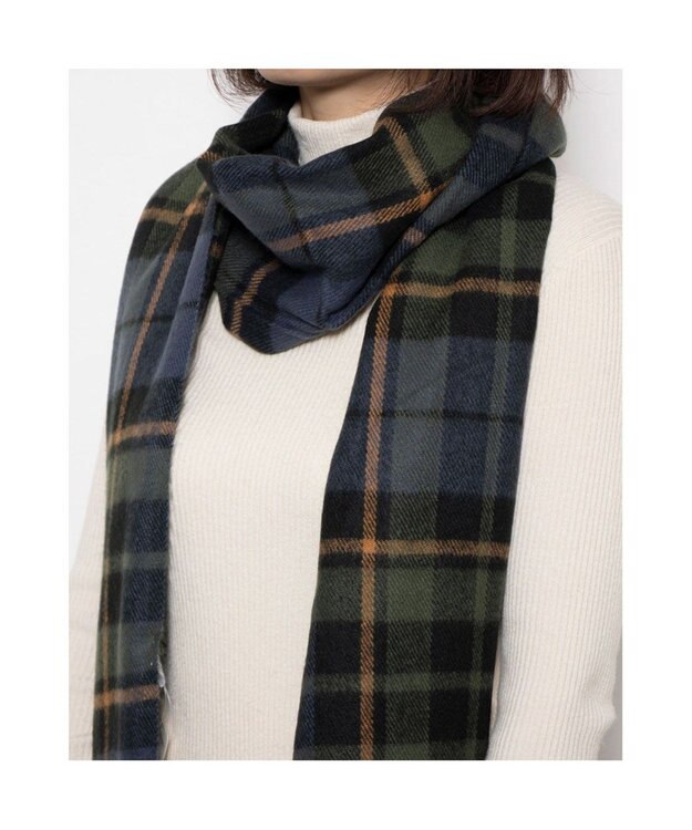 UNBILLION カシュネ cache nez / 静電チェック柄ストール グリーン