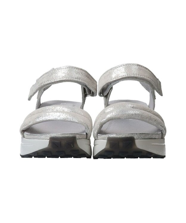 INTER-CHAUSSURES 【BUSSOLA】厚底クッションベルトサンダル シルバー