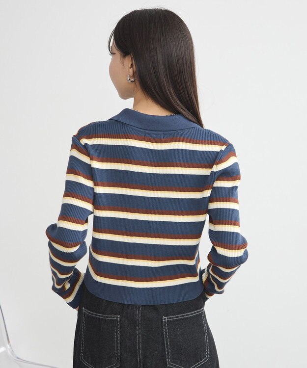 earth music&ecology Wジップリブカーディガン マルチ