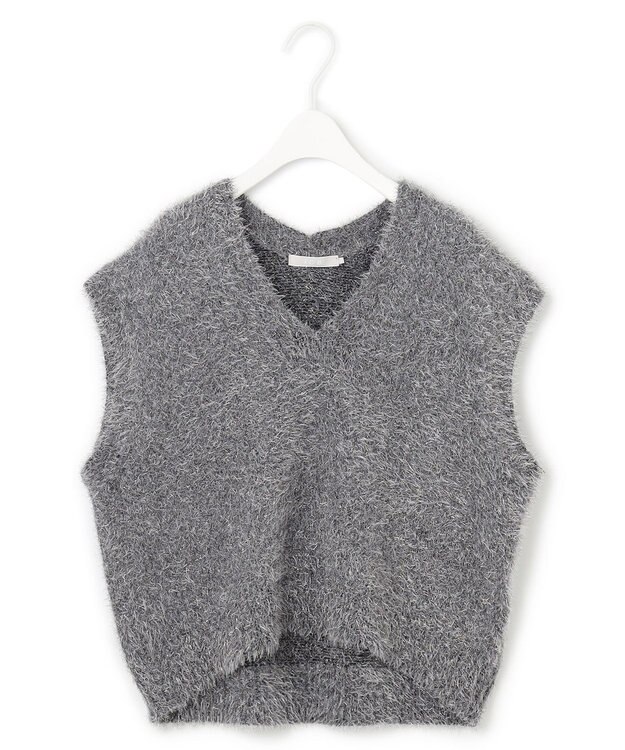 ICB 【洗える】 ルレックスファー ベスト ミディアムグレー系