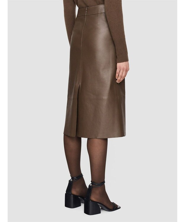 JOSEPH ナッパレザー　ミッドスカート Arabica