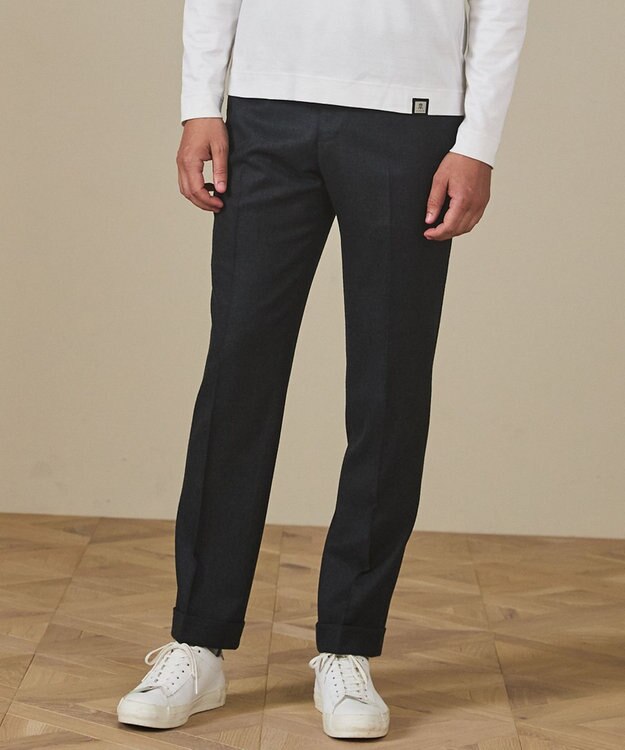 GOTAIRIKU 【保温性/ストレッチ/シワになりにくい】サキソニーストレッチパンツ_ノータック(25年モデル） グレー系